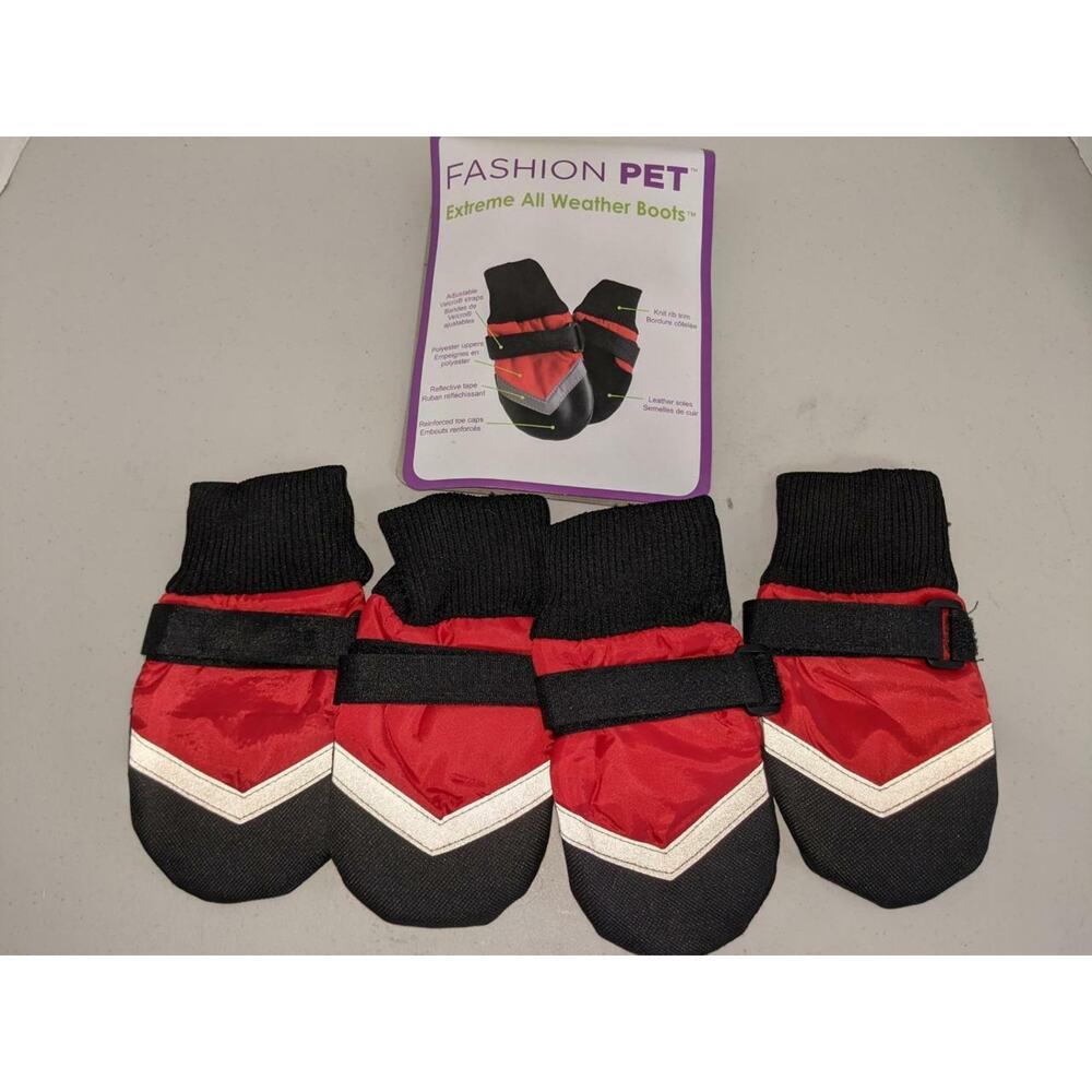 Fashion Pet Extreme All Weather Boots Dogs Medium Red New -0122T23
